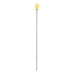Cream knitted torch head on long thin silver handle