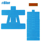 Blue kinesiology tape 10-pack with cross-shaped strips and stacked pieces
