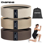3-pack fabric resistance hip bands: Light, Medium, Heavy, with PINGFENG bag