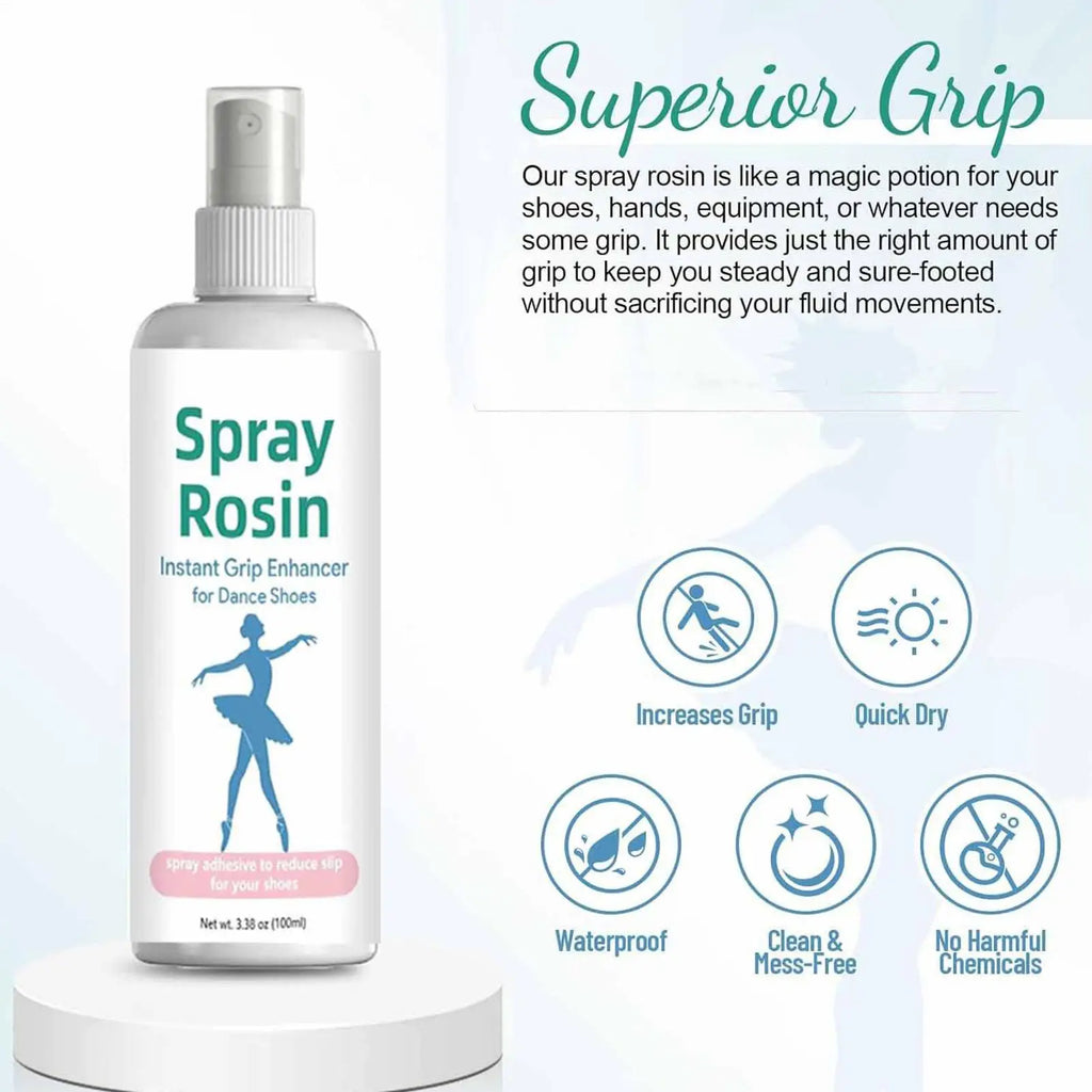 Rosin spray bottle with grip benefits icons