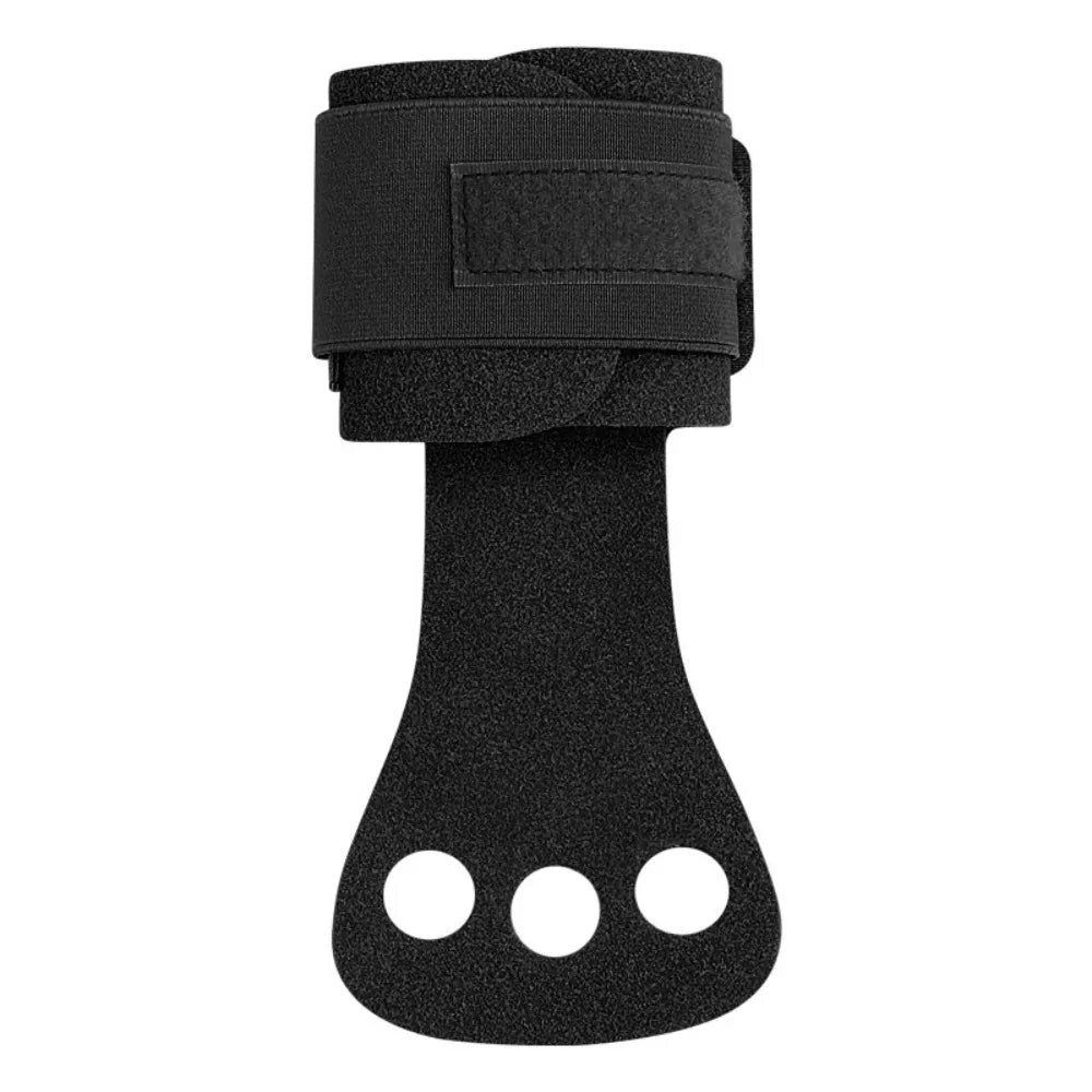 Pair of aerial grip wraps, black with hook-and-loop strap and three cutout dots