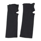 Set of two black Kevlar fire performer sleeves with thumb openings on cuffs.